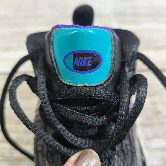 Nike Air Zoom Phenom 4 Sneakers Shoes Baby Size 4C Black Purple Blue Lace Up